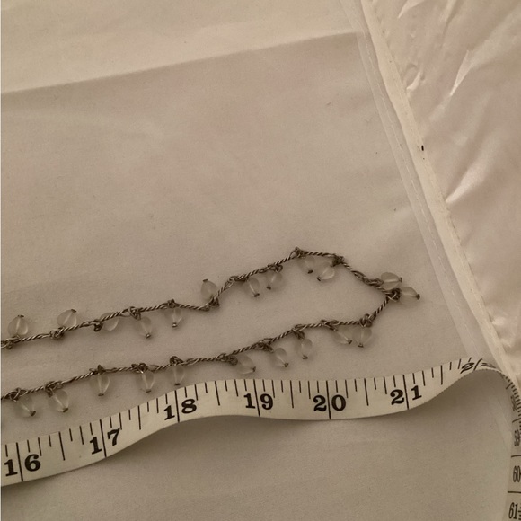 Agatha long metallic silver tone and beads necklace - Picture 4 of 4